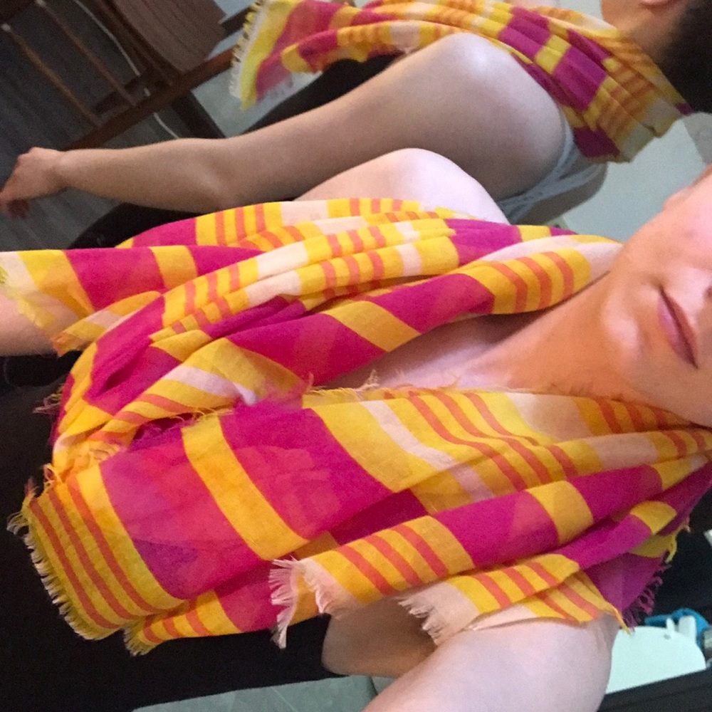 Sheer silky spring scarf